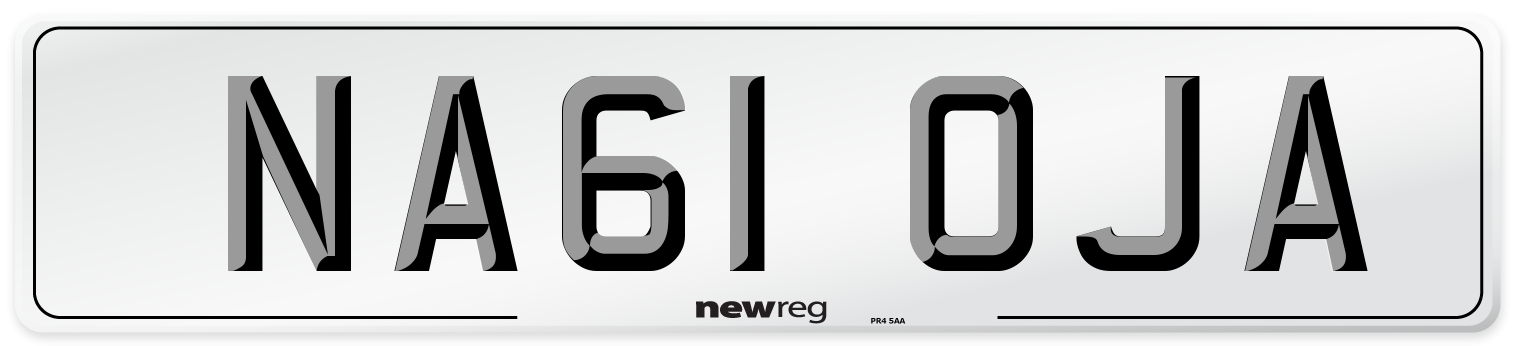 NA61 OJA Number Plate from New Reg